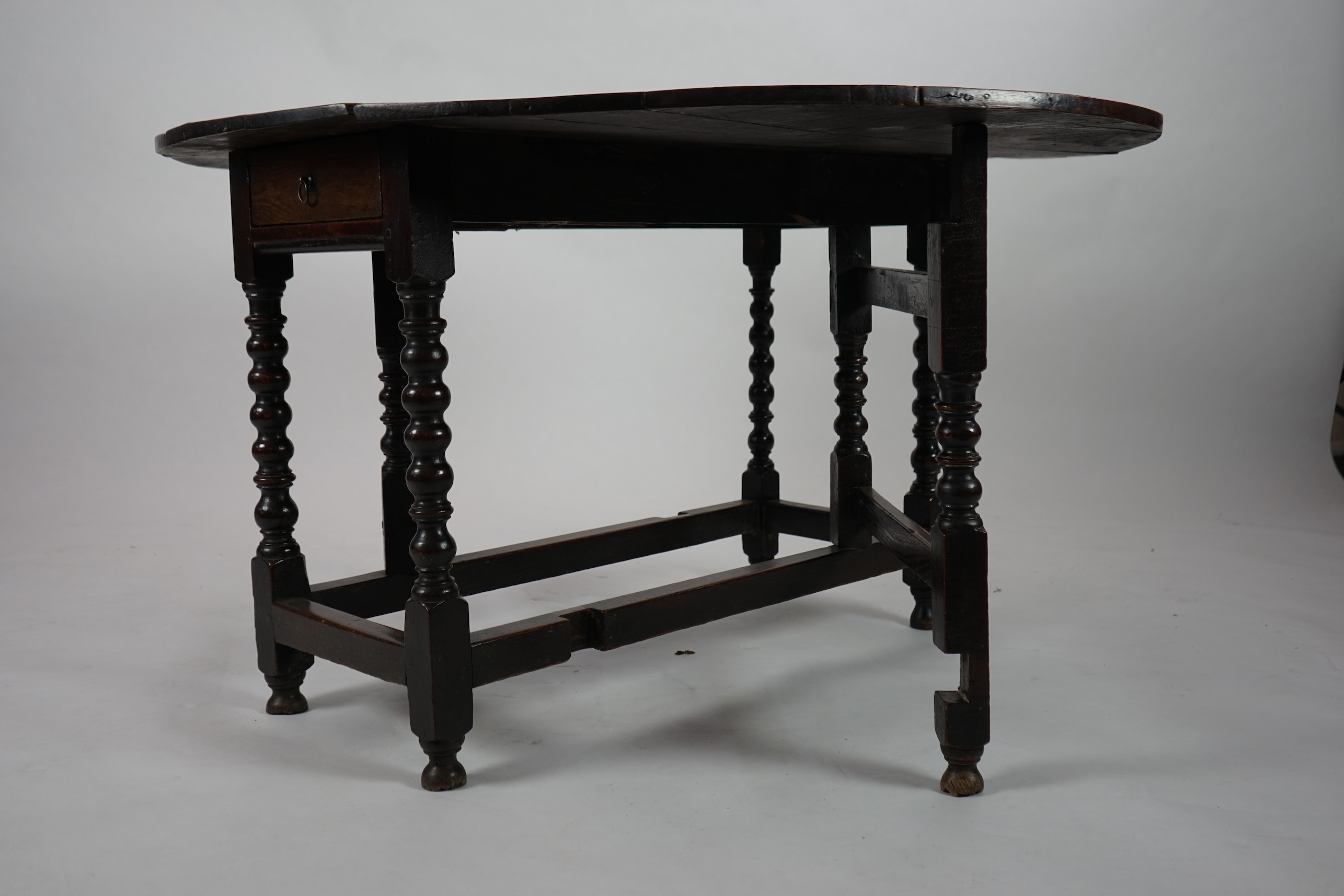 A 17th century and later oak gateleg table